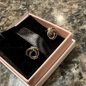 Pandora Gold and Silver Twisted Earrings